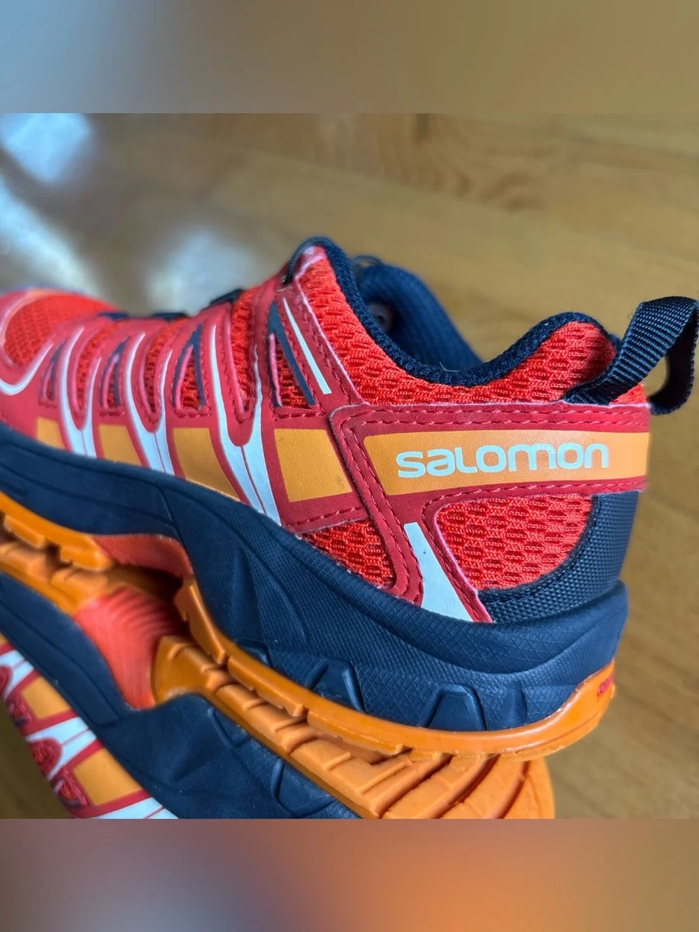Salomon XA Pro 3D trail running shoes Hiking Sneakers orange Blue Kids Size 13K